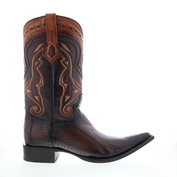 Los Altos Mens 3X Toe Ostrich Leg Brown Boots (NWT)